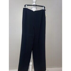 NWT Talbots Black Wide Leg Dress Pants 16 Vintage Triacetate Minimalist Trouser